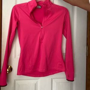 Nike half-zip, dry-fit long sleeve shirt.